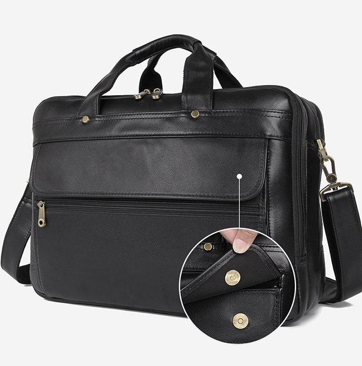 Leather Men's Top Layer Cowhide Retro Business Bag - Image 4