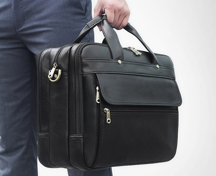 Leather Men's Top Layer Cowhide Retro Business Bag - Image 2