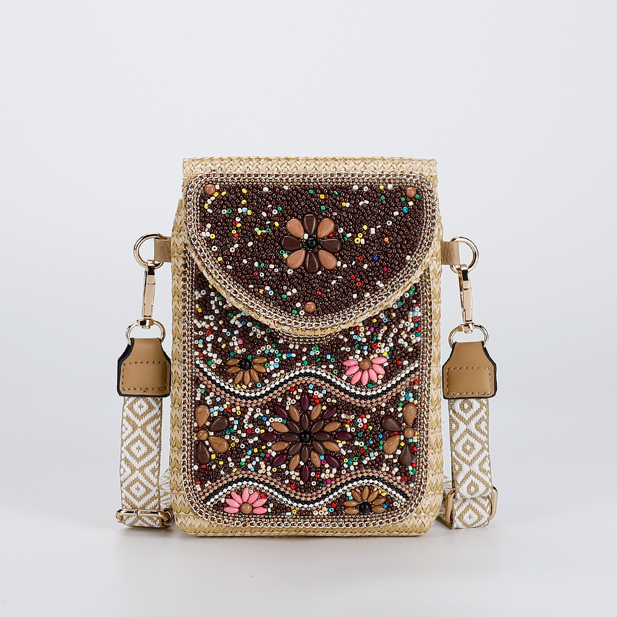 Rice Bead Bag Woven Women's Shoulder - Image 7