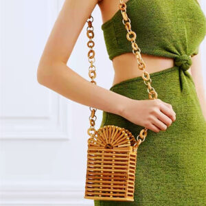Ancient Style New Women's Crossbody Shoulder Bamboo Woven Bag