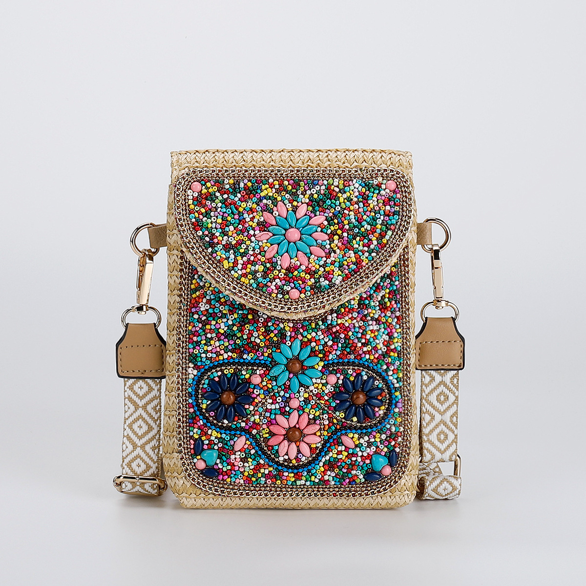 Rice Bead Bag Woven Women's Shoulder - Image 2