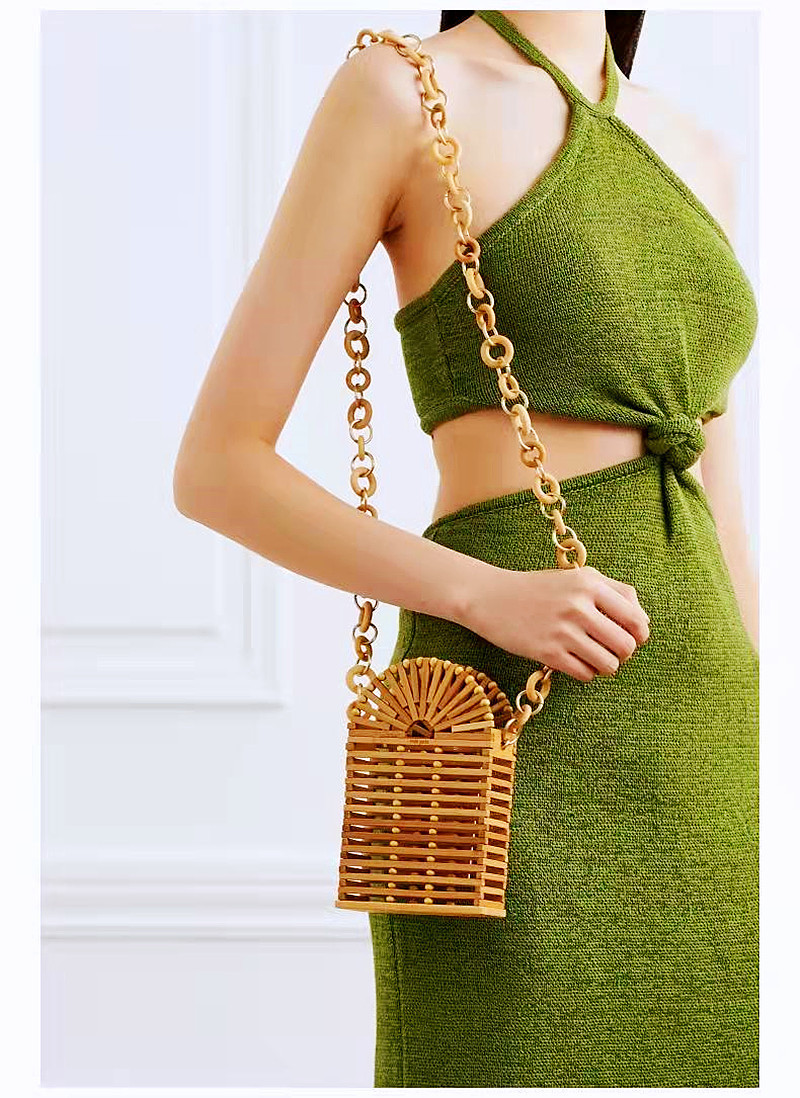 Ancient Style New Women's Crossbody Shoulder Bamboo Woven Bag - Image 3